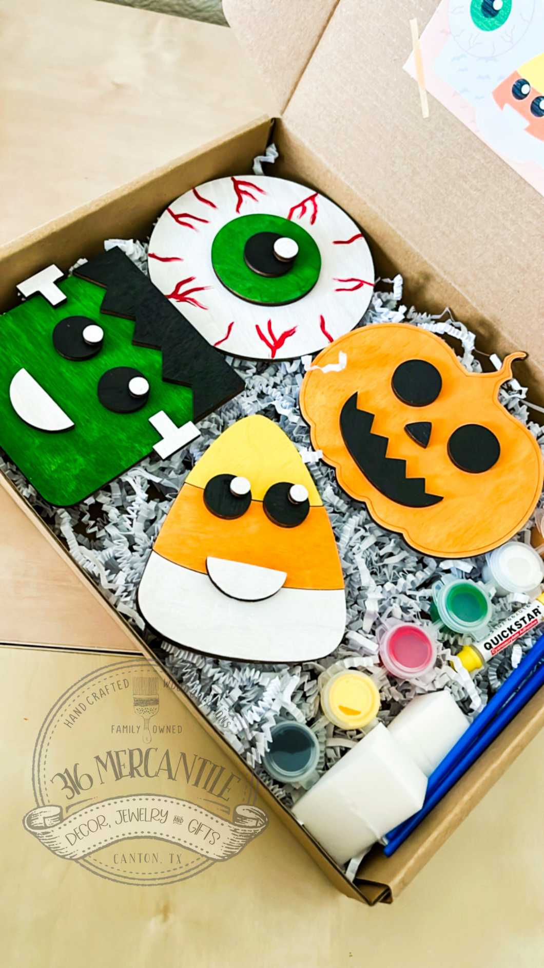 DIY Halloween Craft Kit, Paint Your Own Decorations, DIY Craft Kit