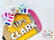Load image into Gallery viewer, Teacher appreciation gift | Teacher car charm | Personalized Teacher Bag Tag
