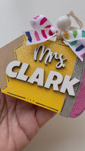 Load and play video in Gallery viewer, Teacher appreciation gift | Teacher car charm | Personalized Teacher Bag Tag
